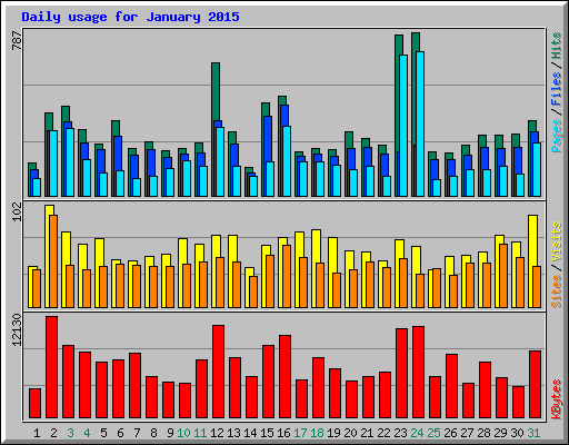 Daily usage for January 2015