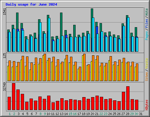 Daily usage for June 2024