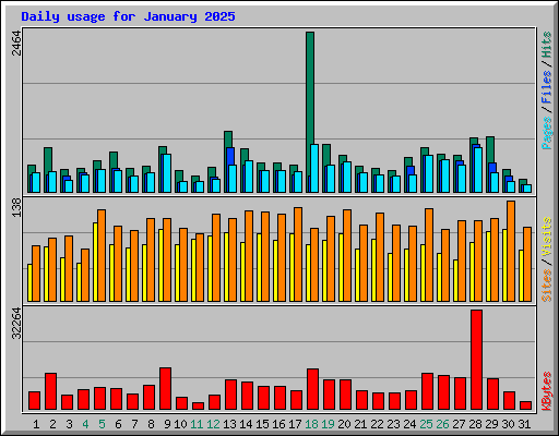 Daily usage for January 2025