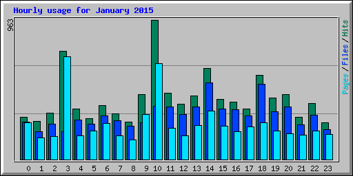 Hourly usage for January 2015