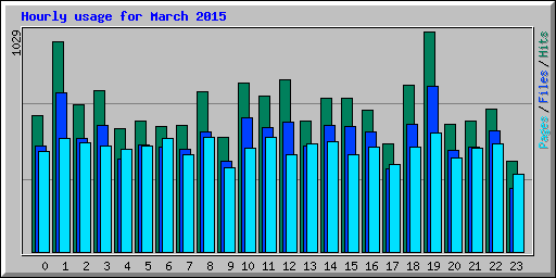 Hourly usage for March 2015