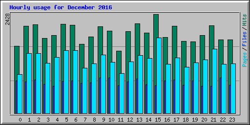 Hourly usage for December 2016