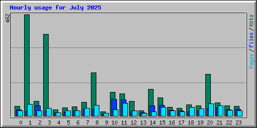 Hourly usage for July 2025