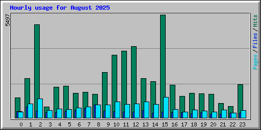 Hourly usage for August 2025