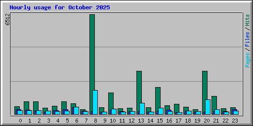 Hourly usage for October 2025