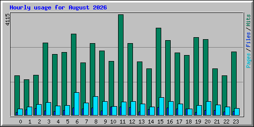 Hourly usage for August 2026